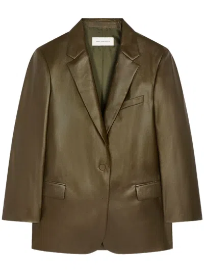 Dries Van Noten Single-breasted Blazer In Green