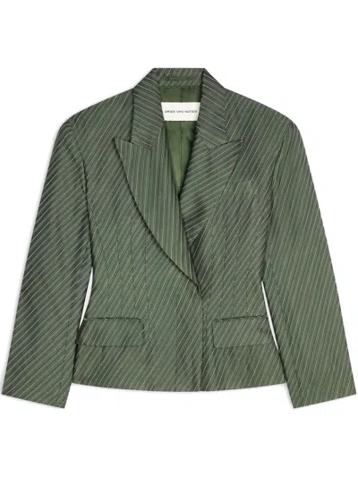 Dries Van Noten Single-breasted Blazer In Green