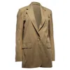 Dries Van Noten Single-breasted Blazer In Beige Cotton In Green