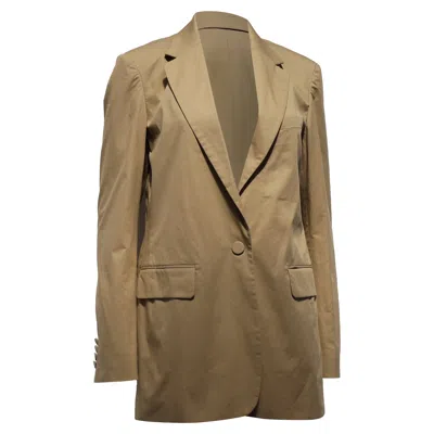 Dries Van Noten Single-breasted Blazer In Beige Cotton In Green