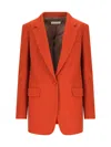 Dries Van Noten Single-breasted Blazer In Orange Wool In Orange