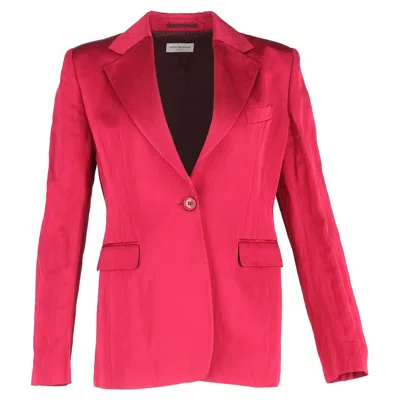Dries Van Noten Single-breasted Blazer In Pink Wool