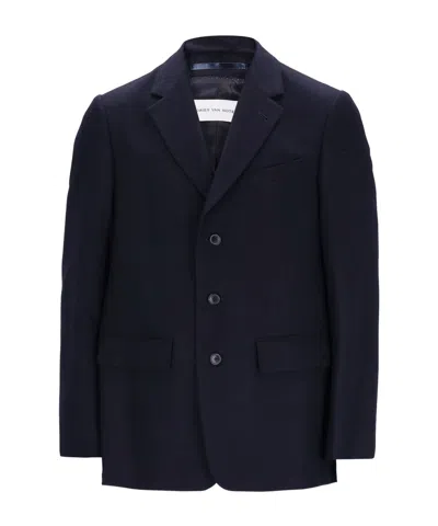 Dries Van Noten Single-breasted Blazer In Navy Blue