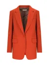 Dries Van Noten 9201 Tailored Jacket Flap Pockets In Orange