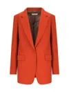 Dries Van Noten 9201 Tailored Jacket Flap Pockets In Orange
