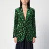 Dries Van Noten Red Single-breasted Jacket In Wool In Metal