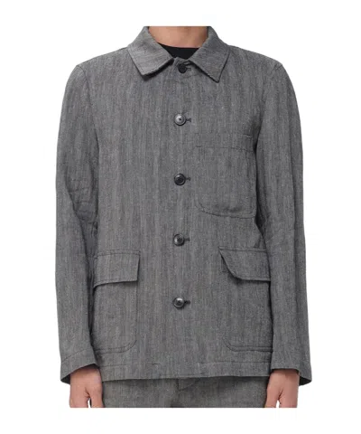 Dries Van Noten Single-breasted Casual Jacket In Gray