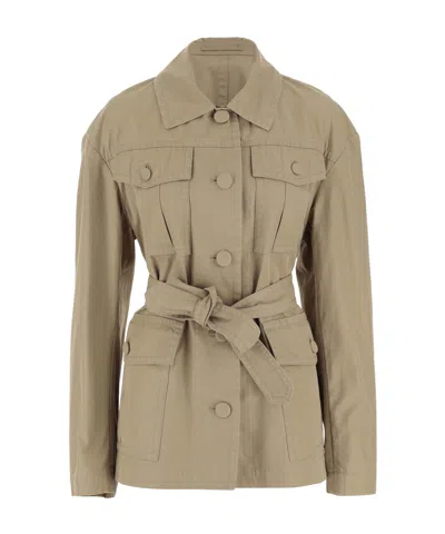 Dries Van Noten Beige Belted Jacket In 103 Beige
