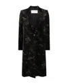 Dries Van Noten Rida Floral Jacquard Double Breast Coat In Black