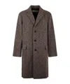 Dries Van Noten Structured Grey Coat With Classic Silhouette In Brown