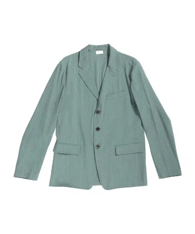 Dries Van Noten Single-breasted Long-sleeved Blazer In Green