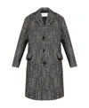 Dries Van Noten White And Grey Mohair And Wool Coat In Black