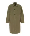 Dries Van Noten Cotton Trench Coat With Front Pockets And Long Sleeves In Khaki