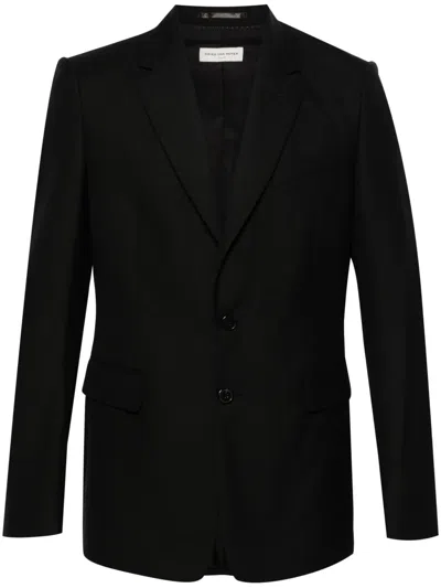 Dries Van Noten Single-breasted Wool Blazer In Black