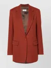Dries Van Noten Single-breasted Wool Jacket With Structured Shoulder Pads In Red