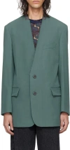 Dries Van Noten Single-row Suit Coat In Green