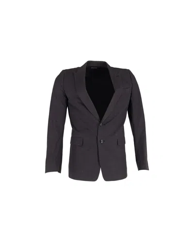 Pre-owned Dries Van Noten Single-breasted Blazer In Black Wool In Blue