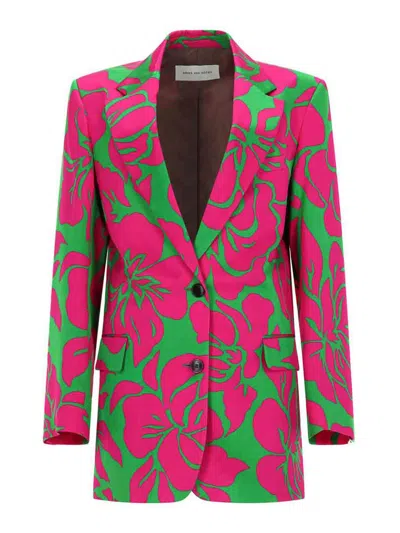 Dries Van Noten Single-breasted Jacket In Multicolour