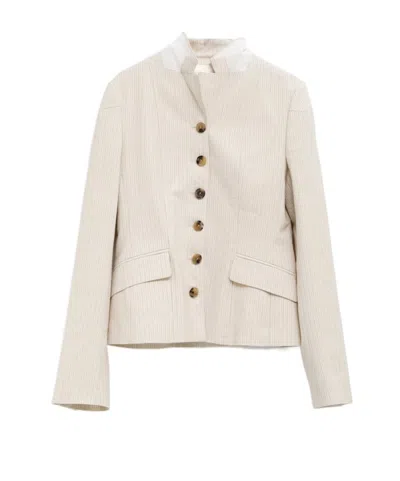 Dries Van Noten Single-breasted Jacket In White