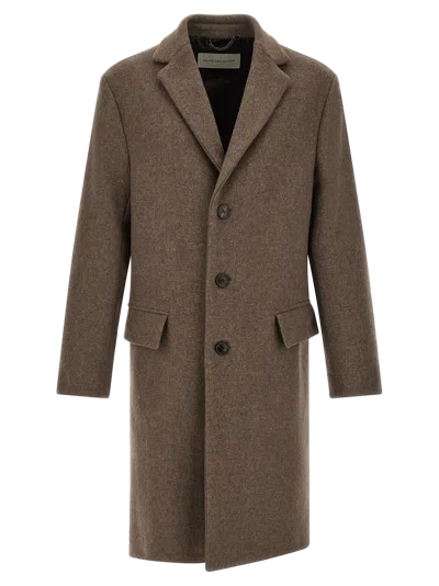Dries Van Noten Single-breasted Wool Coat In Brown