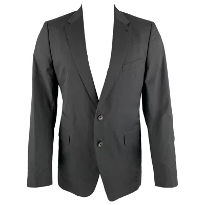 Pre-owned Dries Van Noten Size 40 Black Grey Stripe Cotton Sport Coat In Gray
