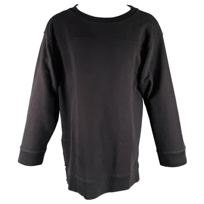 Pre-owned Dries Van Noten Size S Black Cotton Cut Out Crew Neck Sweatshirt