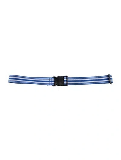 Pre-owned Dries Van Noten Skinny Canvas Belt In Blue