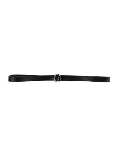 Pre-owned Dries Van Noten Skinny Leather Belt In Black