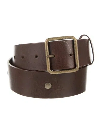 Pre-owned Dries Van Noten Skinny Leather Belt In Brown