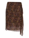Dries Van Noten Floral Skirt With Studs Applied