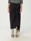 Dries Van Noten Black Skirt With Draping In Black