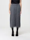 Dries Van Noten Textured Knee-length Skirt Elastic Waistband In Black