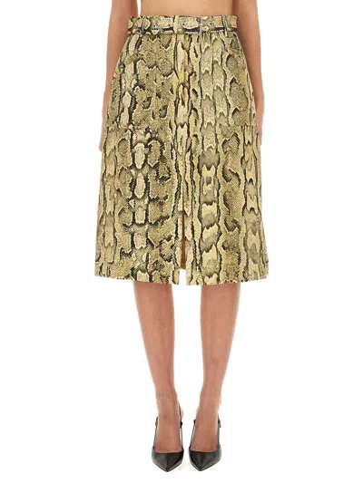 Dries Van Noten Skirt With Animal Pattern In Green