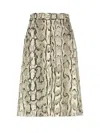Dries Van Noten Sheraz Viscose And Cotton Skirt With Reptile Print In Animal Print