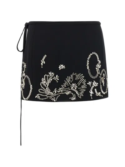 Dries Van Noten Skirt With Crystals In Black
