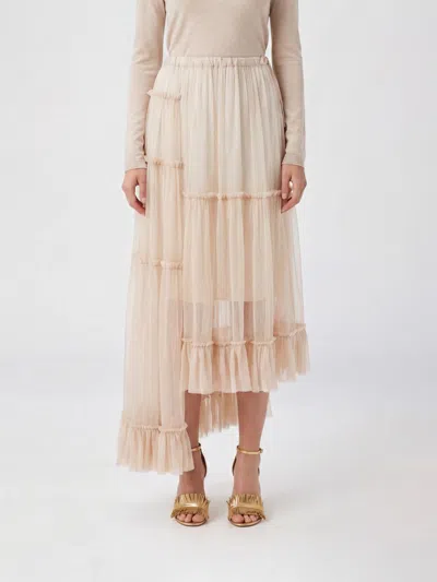 Dries Van Noten Skirt Woman Color Beige In Nude