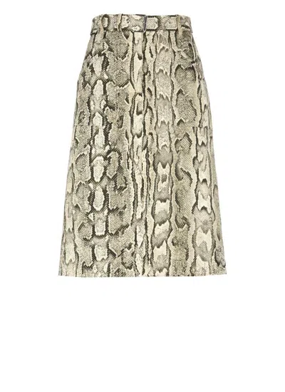 Dries Van Noten Sheraz Skirt With Jacquard Snake Print