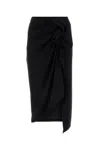 Dries Van Noten Ruffle-trim Cotton Midi Skirt In Black