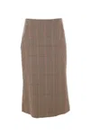Dries Van Noten Checked Flared Skirt In Brown