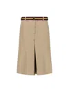 Dries Van Noten Sulia Belted A-line Cotton Skirt In Beige
