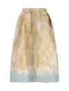 Dries Van Noten Printed High-rise Midi Skirt In Beige