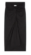 Dries Van Noten Black Wool Blend Pencil Skirt In Black