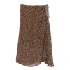 Dries Van Noten Midi Skirt With Irregular Polka Dot Print In Brown