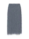 Dries Van Noten Women 'sokna Tris' Grey Skirt With Brushed Effect In Tech Fabric Woman In Gray