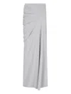 Dries Van Noten Herens Draped Cotton-jersey Maxi Skirt In Grey