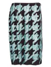 Dries Van Noten Sequined Houndstooth Silk Midi Skirt In Multicolor