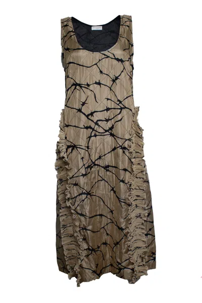 Dries Van Noten , Sleeveless And Quilted Dress In Brown