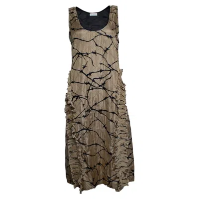 Pre-owned Dries Van Noten , Sleeveless And Quilted Dress In Gray