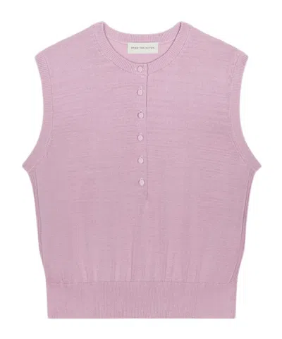 Dries Van Noten Sleeveless Cotton Vest In Pink