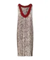 Dries Van Noten Embellished Neckline Knee-length Sleeveless Dress In Nude